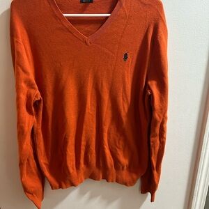 Polo‎ Ralph Lauren Men's V-Neck Sweater in Orange